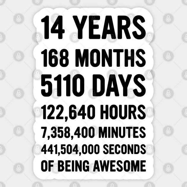 14th Birthday Countdown Of Being Awesome - Happy Birthday Funny Gift Sticker by dznbx